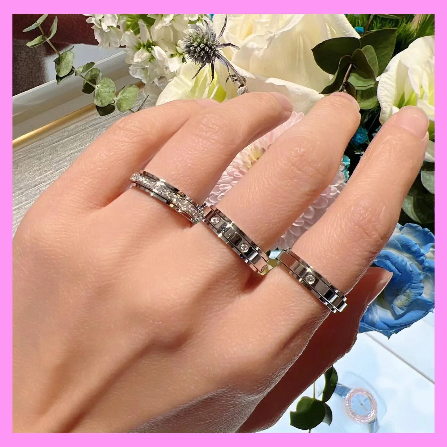 【1-01.27#】Band Ring  for unisex fashion daily engagement wedding anniversary birthday present