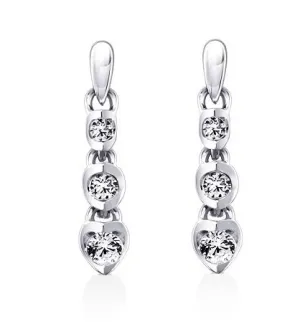 10k White Gold Diamond Earrings
