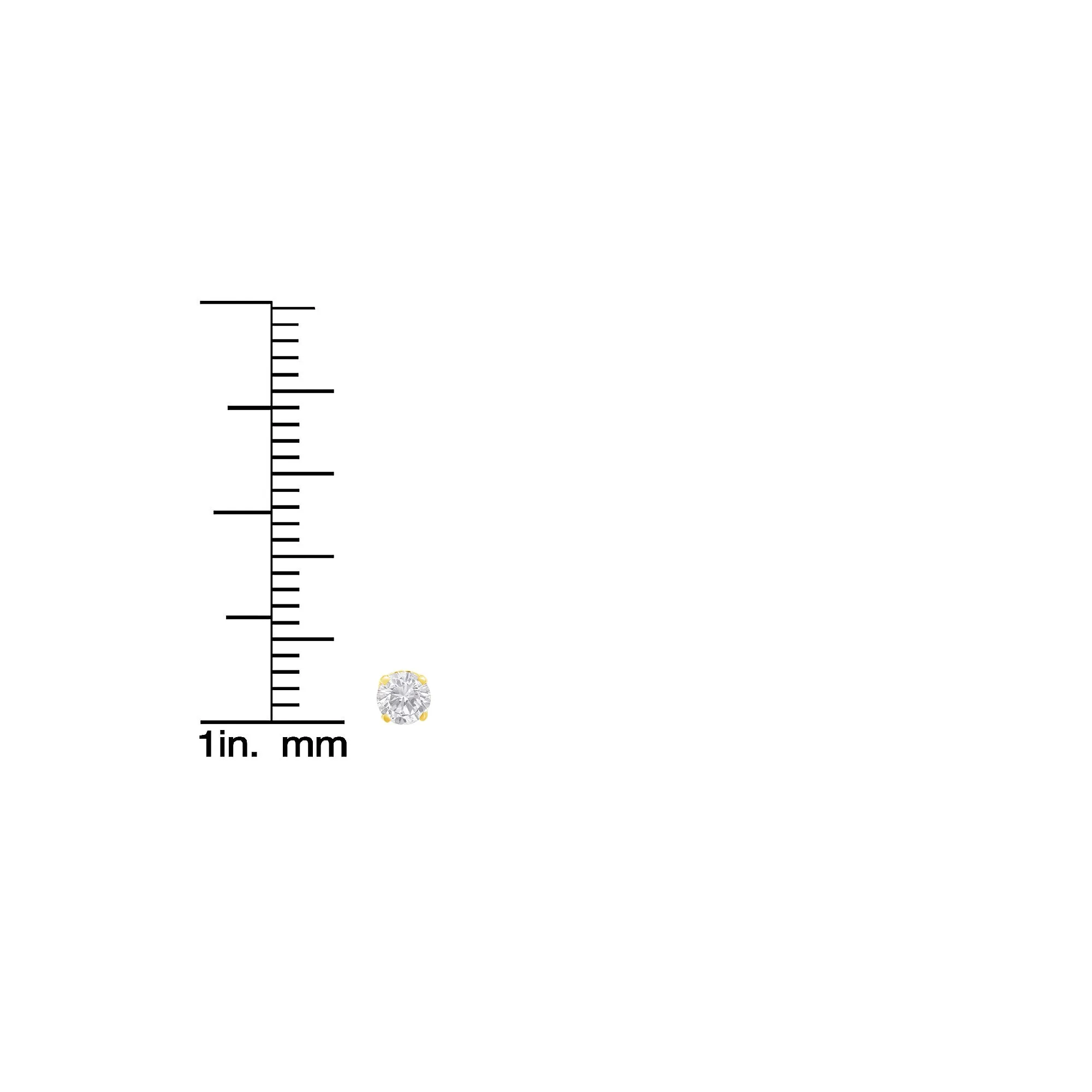 10K Yellow Gold 3/8 Cttw Round Brilliant-Cut Near Colorless Diamond Classic 4-Prong Stud Earrings
