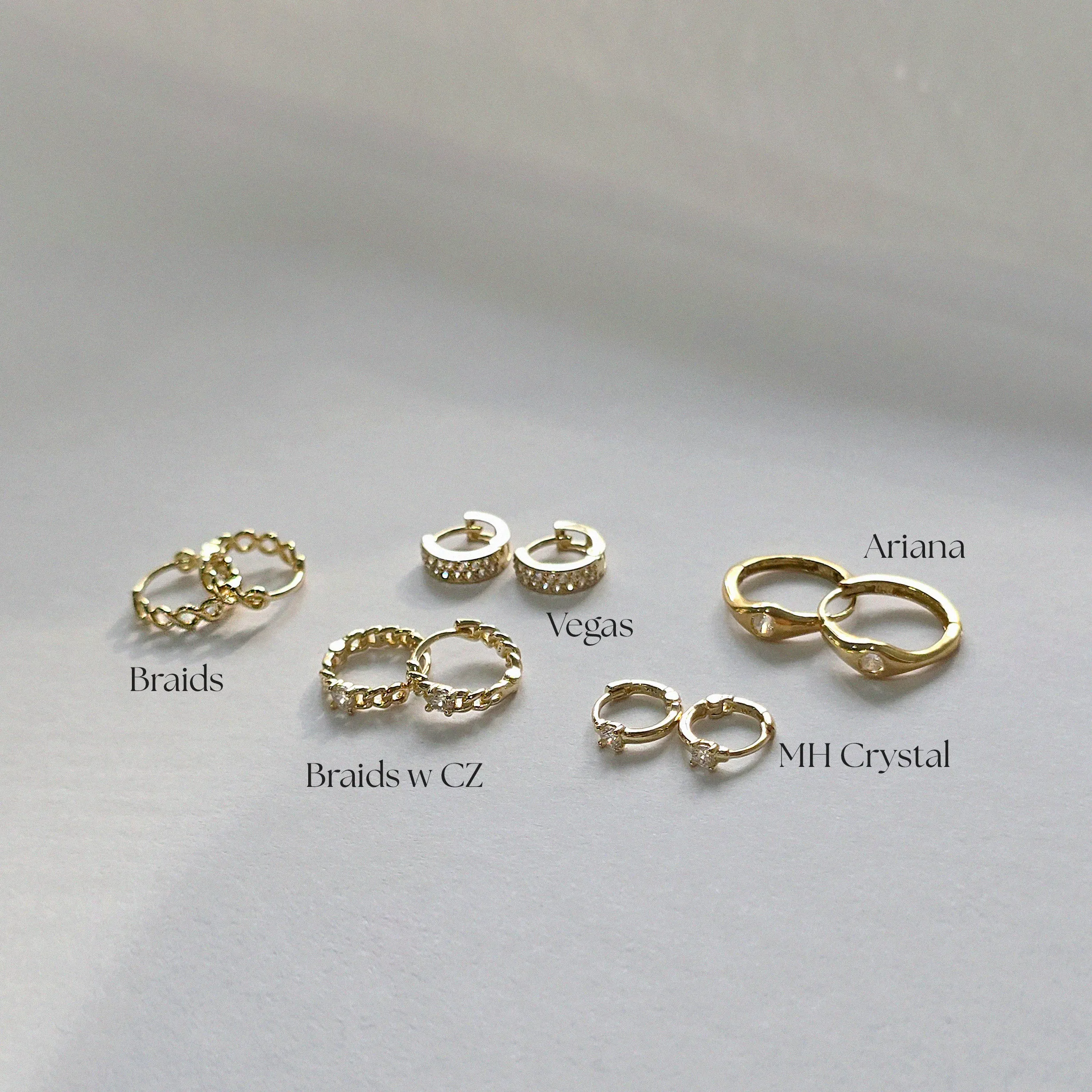 14K Braids Huggies