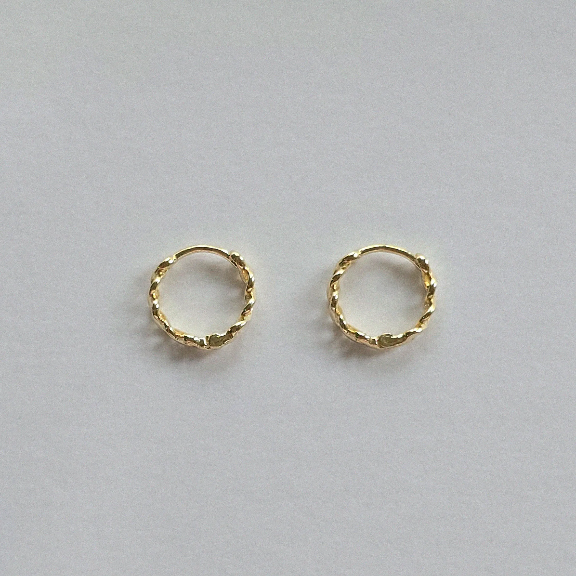 14K Braids Huggies