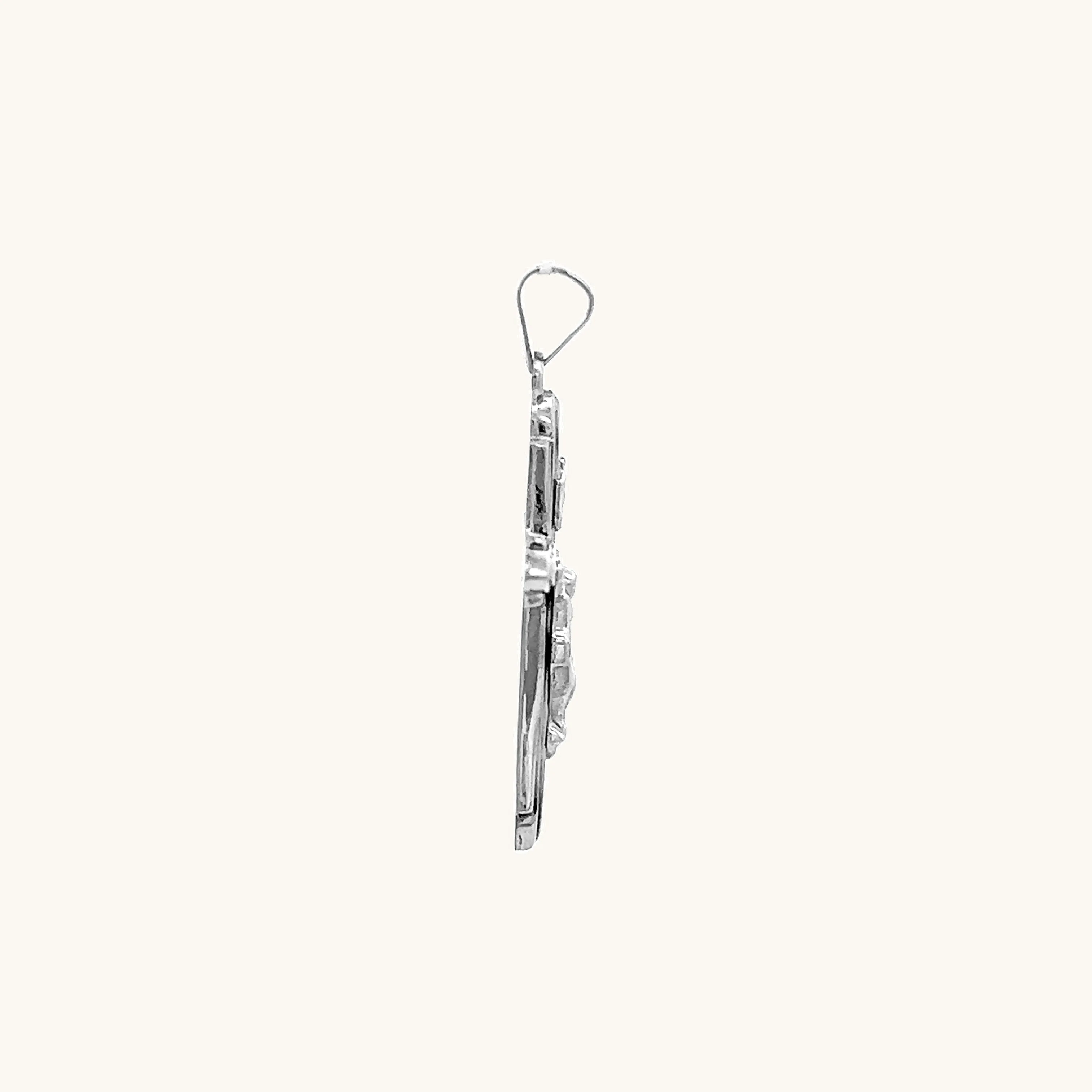 14K GOLD TEXTURED INRI CRUCIFIX PENDANT