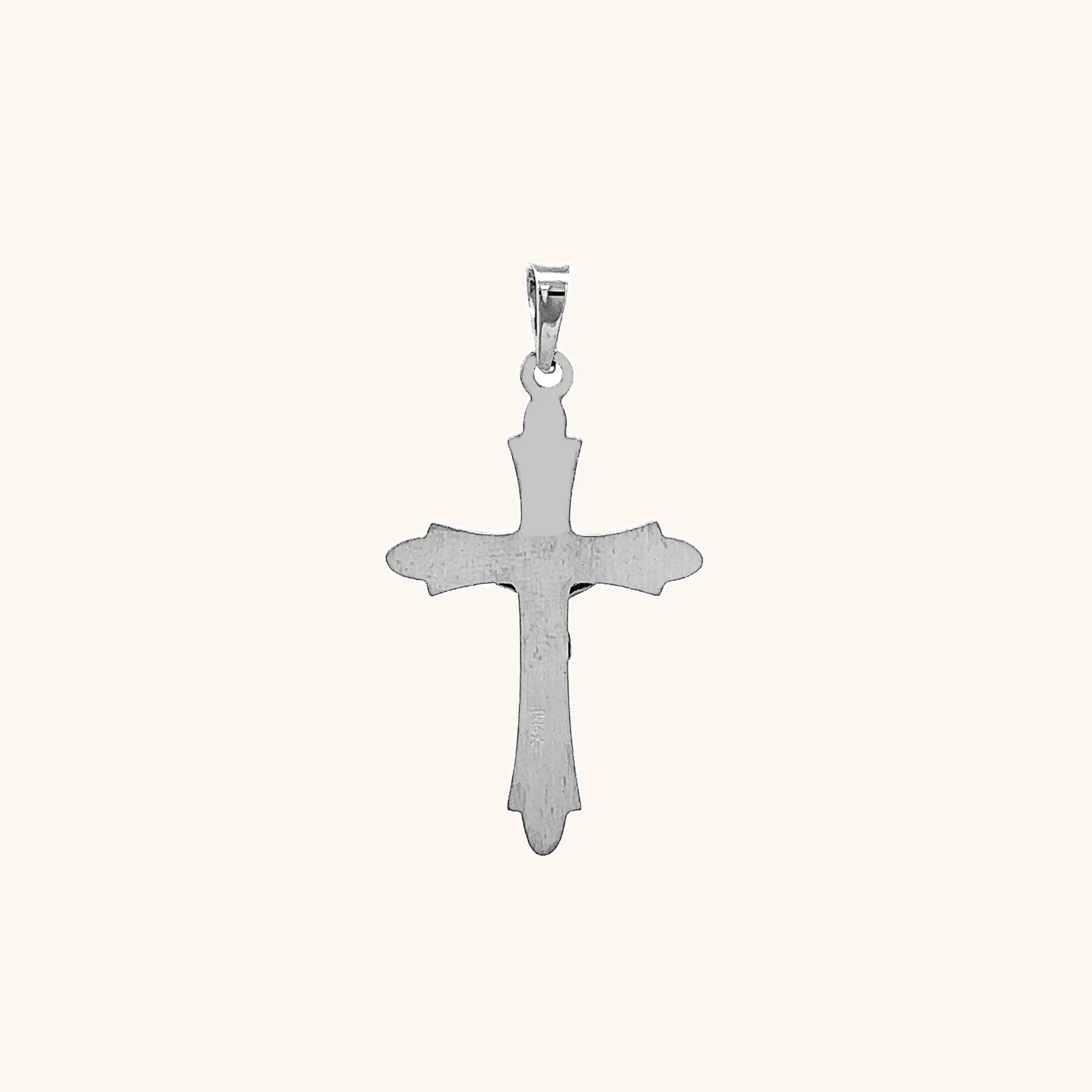 14K GOLD TEXTURED INRI CRUCIFIX PENDANT
