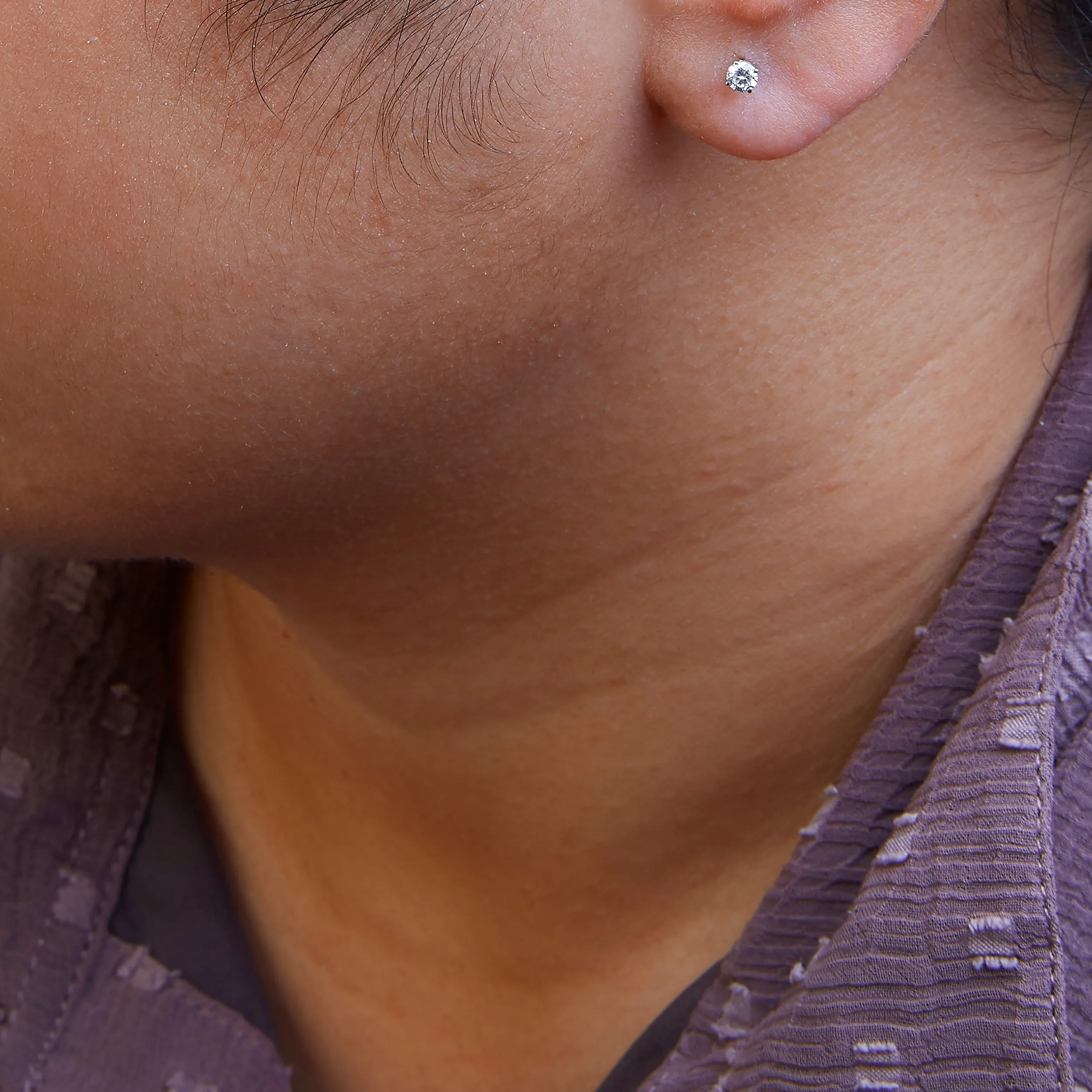14K White Gold 3/4 Cttw Round Brilliant-Cut Near Colorless Near Colorless Diamond Classic 4-Prong Stud Earrings