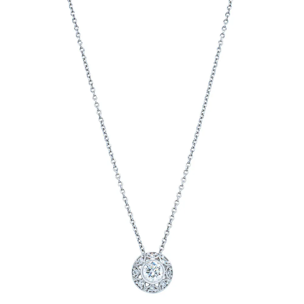 18ct White Gold .33ct Diamond Pendant