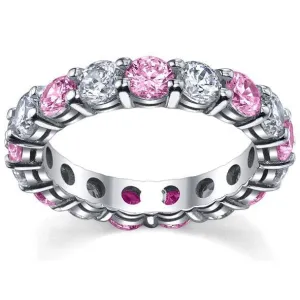 4.00cttw Pink Sapphires and Diamonds Eternity Band