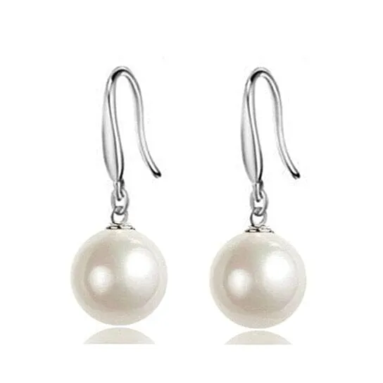 925 Silver Filled High Polish Finish Elegant Statement Pearl Earrings