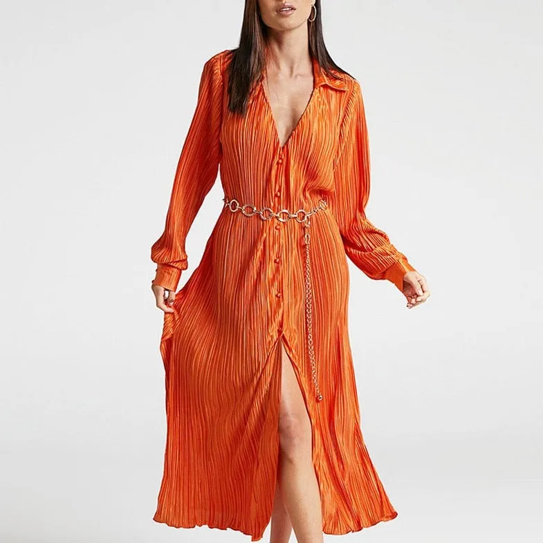 Anastasia Intricate Pleated Long Dress