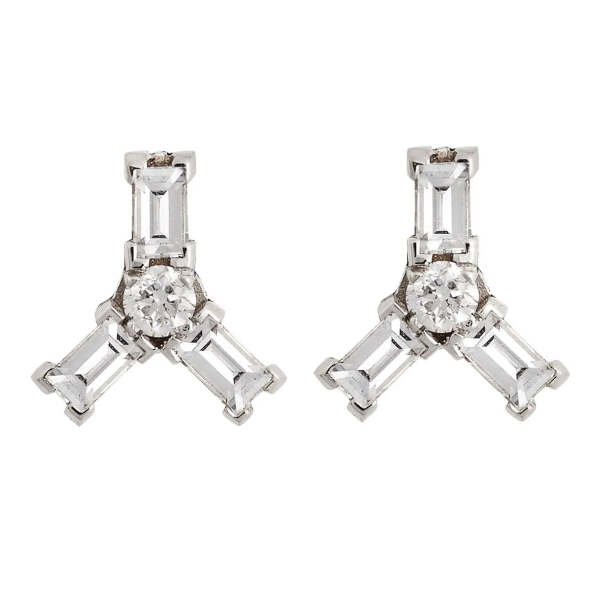 Baguette Triple Ray Studs