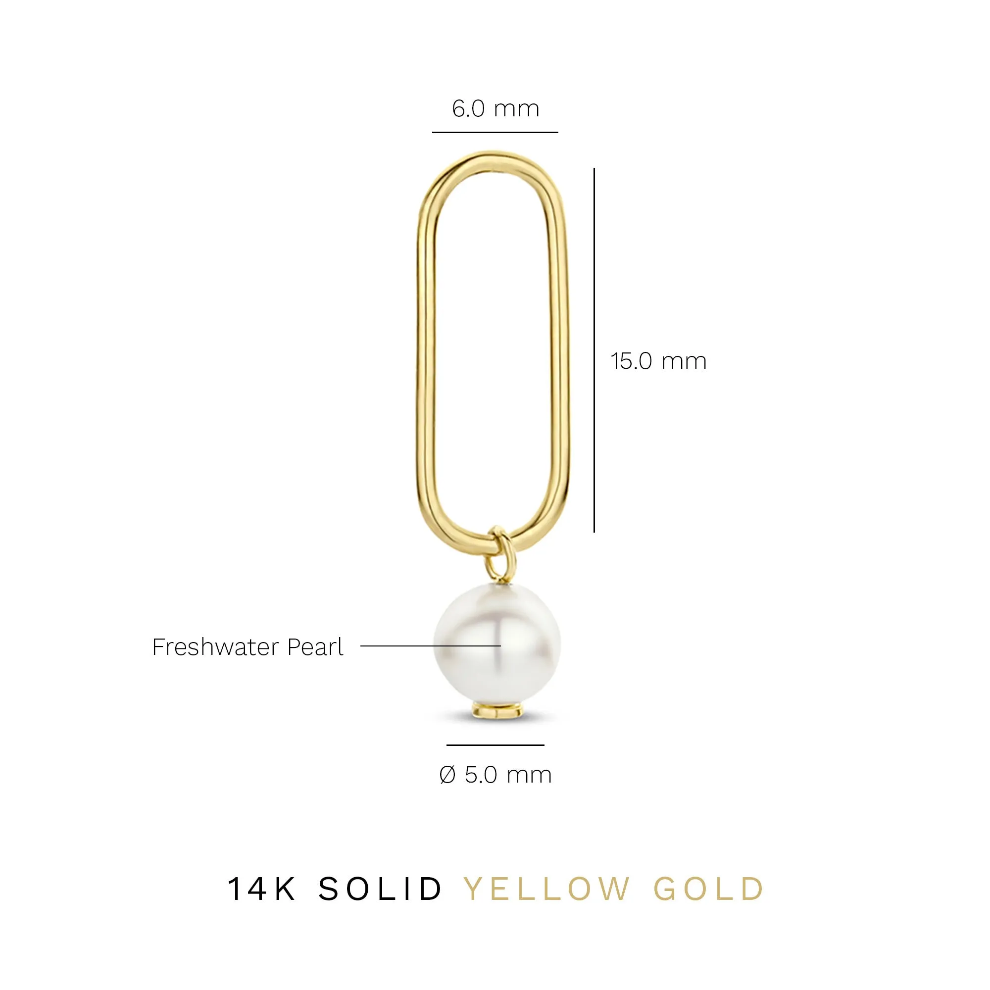 Belleville Luna 14 karat gold ear studs with freshwater pearl