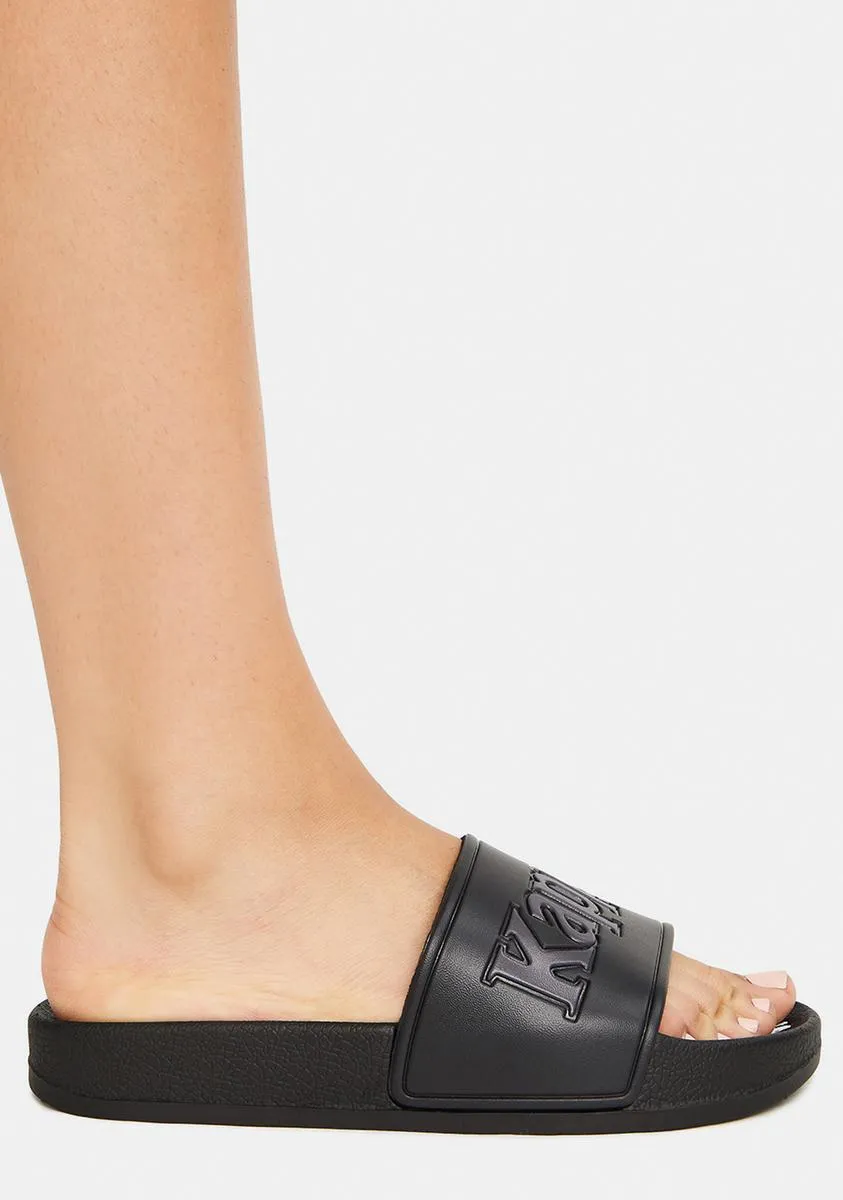 Black 222 Banda Adam 17 Slide Sandals