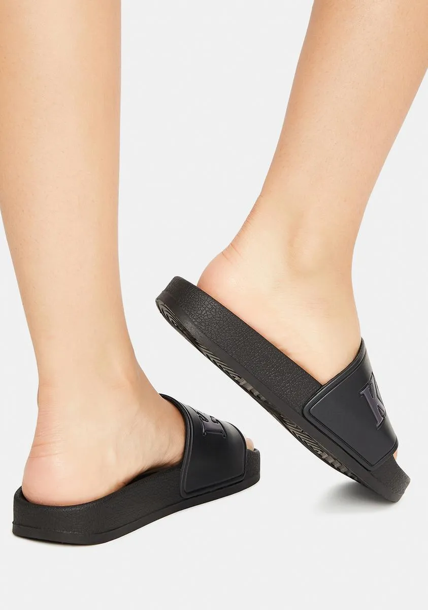 Black 222 Banda Adam 17 Slide Sandals