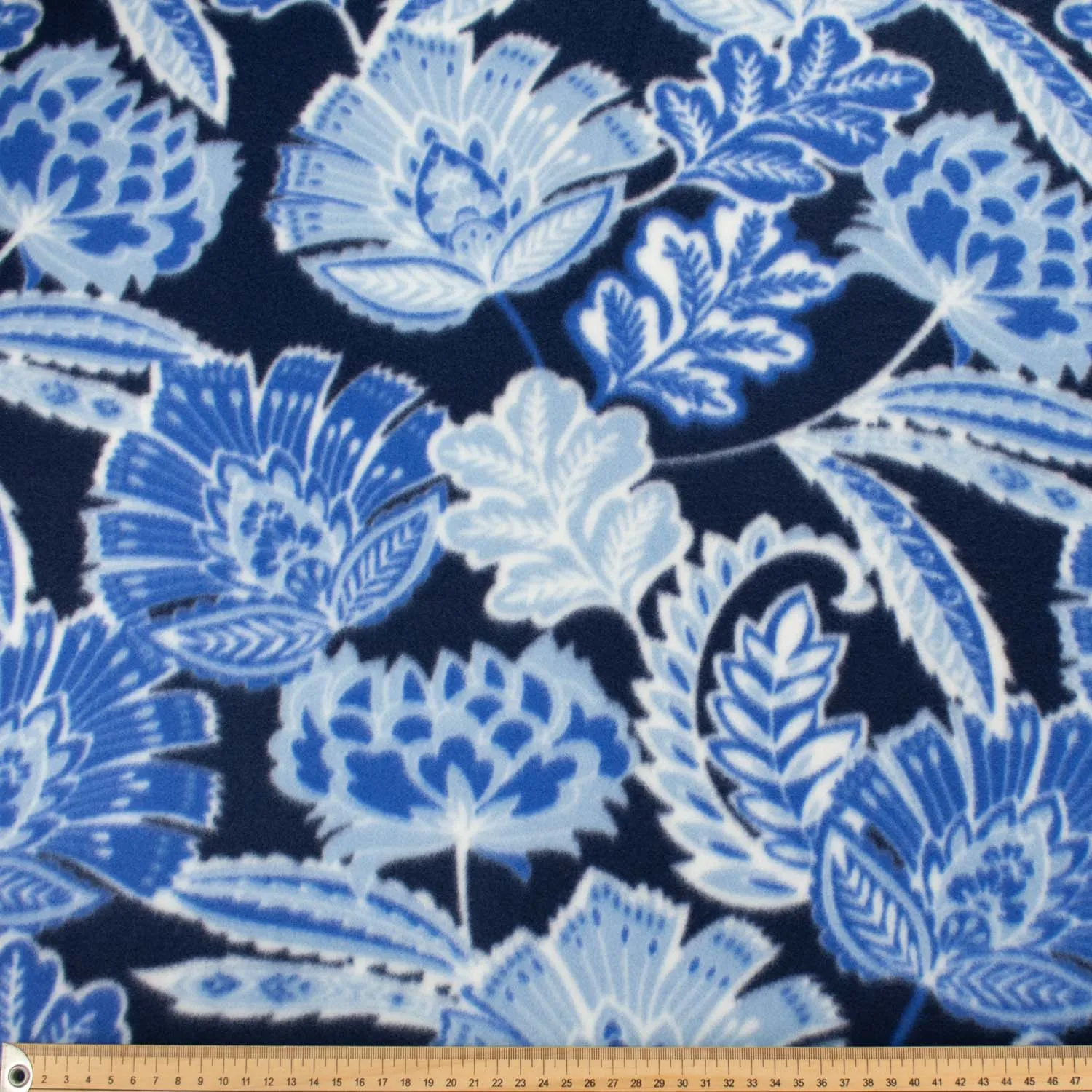 Bohemian Flowers on Navy Printed Polar Fleece Design 113