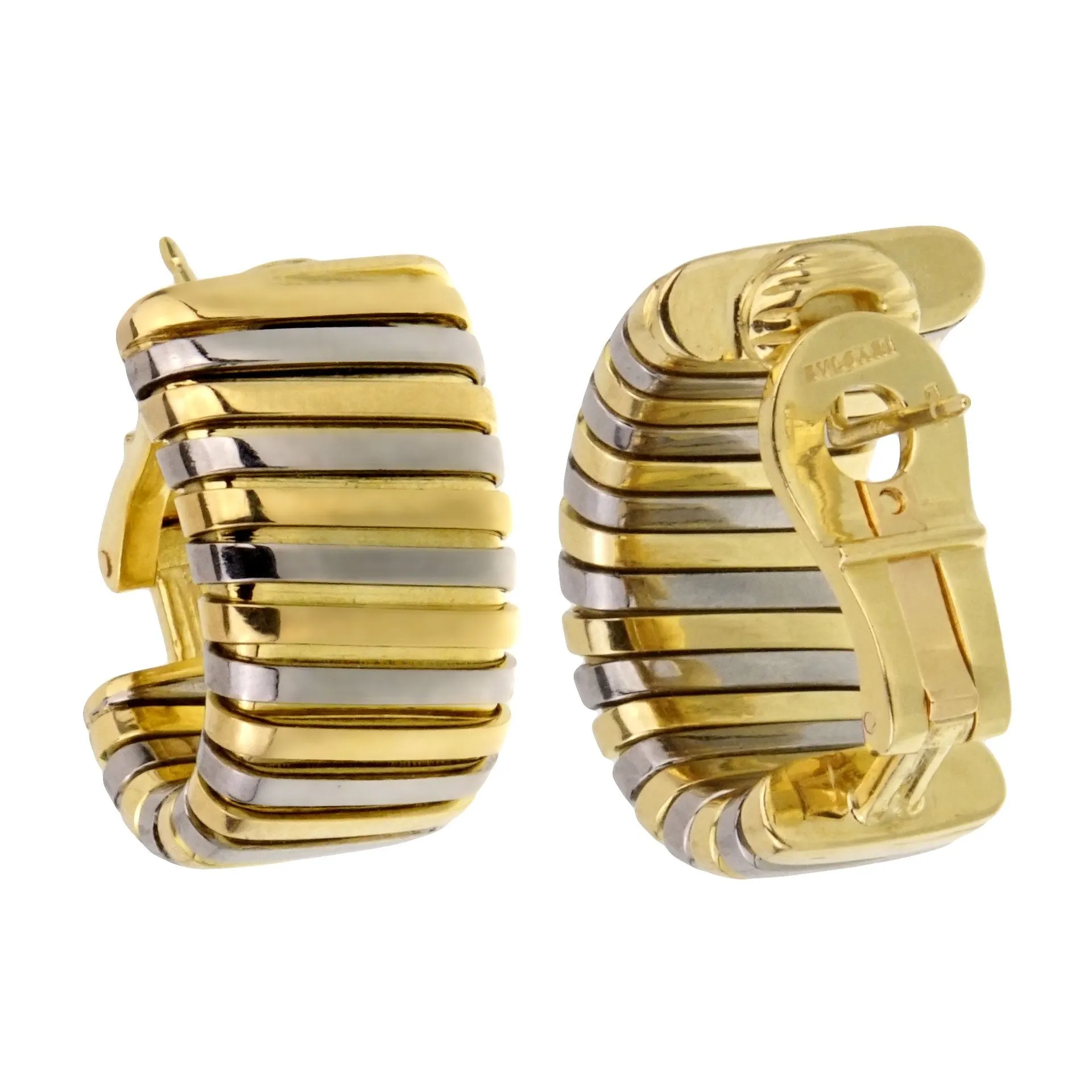 Bvlgari Tubogas Yellow & White Gold Earrings