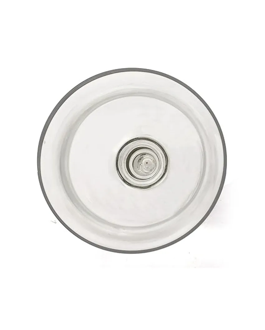Clear Sleek Finish Tin Glass Tea Light Candle Holder | 12 x 5 x 5 inches