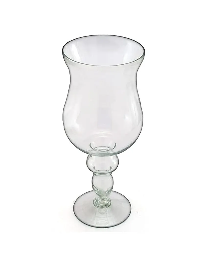 Clear Sleek Finish Tin Glass Tea Light Candle Holder | 12 x 5 x 5 inches