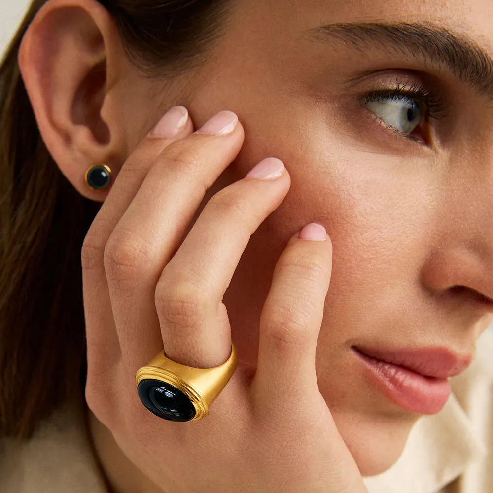 Dean Davidson Forme Gemstone Statement Ring in Blk Onyx/Gold
