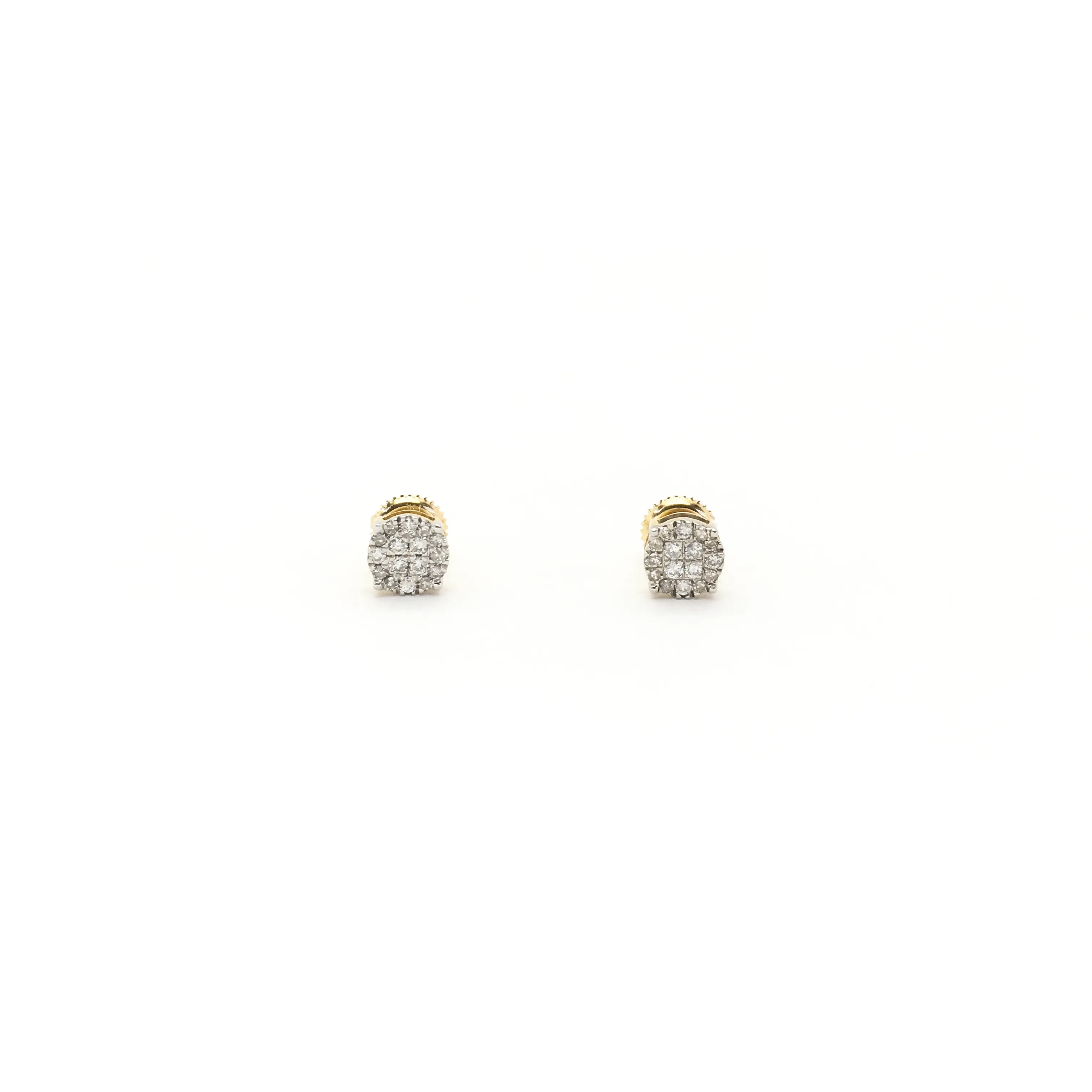 Diamond Flat Cluster Prong Stud Earrings (14K)