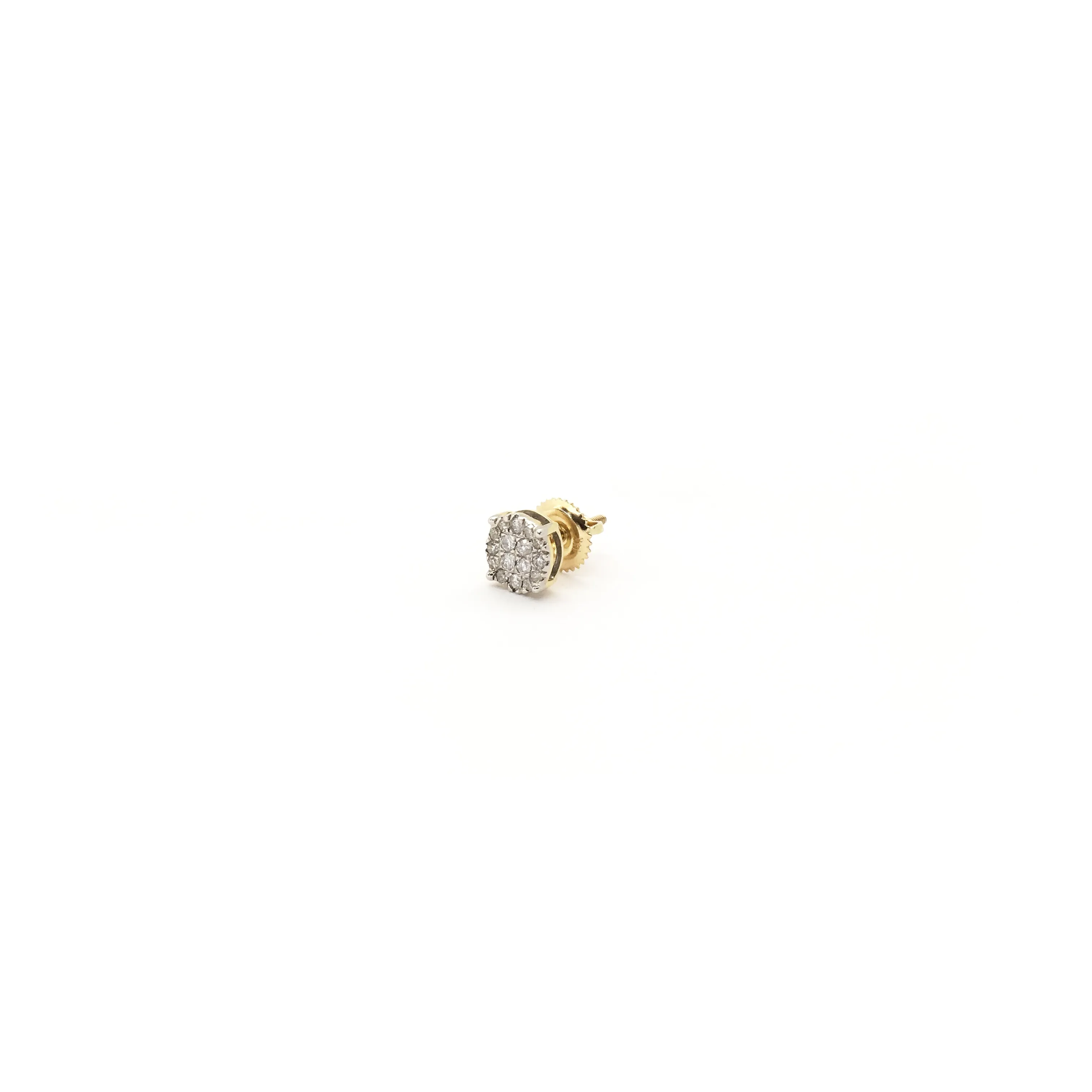Diamond Flat Cluster Prong Stud Earrings (14K)