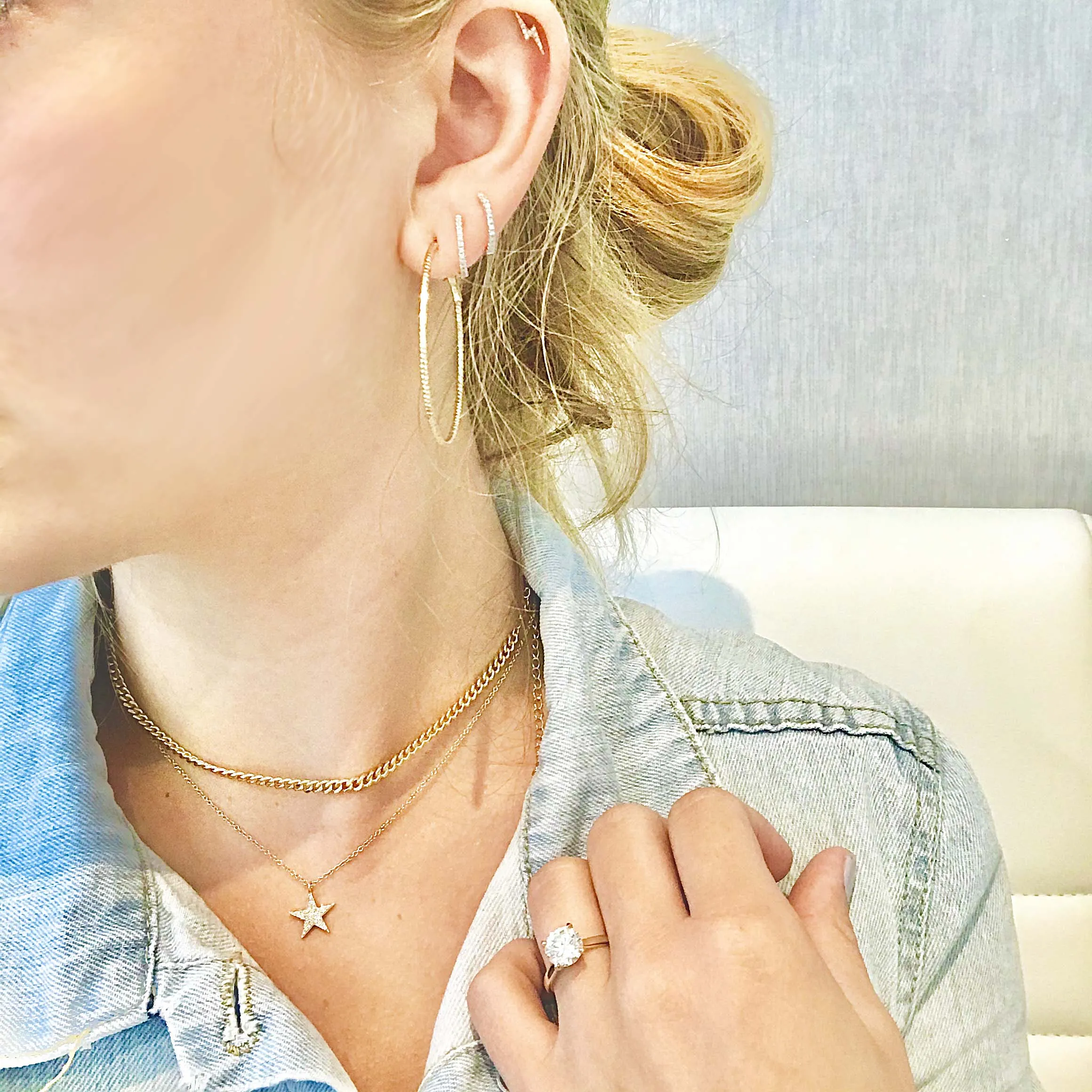Diamond Huggie Earrings
