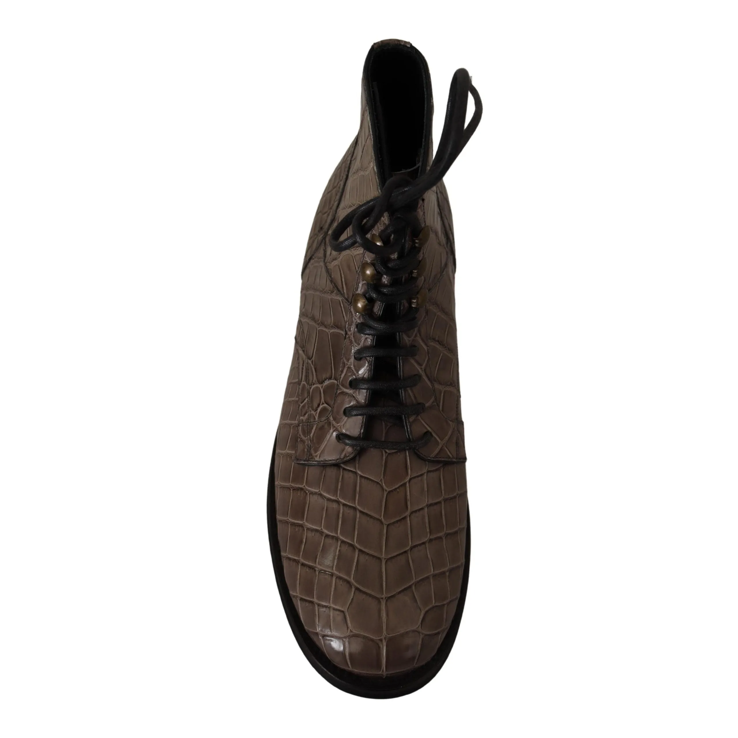 Dolce & Gabbana Elegant Crocodile Derby Brogue Boots