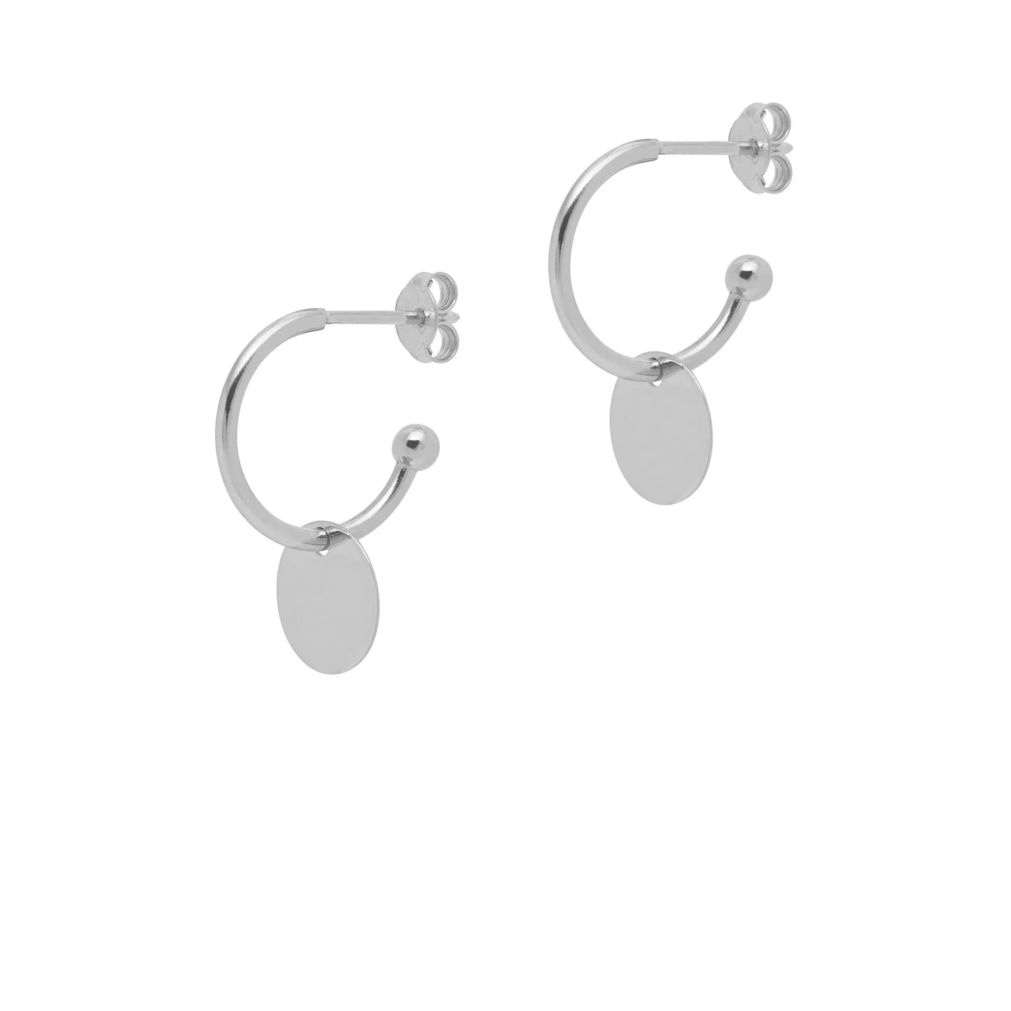 Drop Silver Huggie Earrings