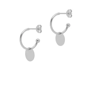 Drop Silver Huggie Earrings