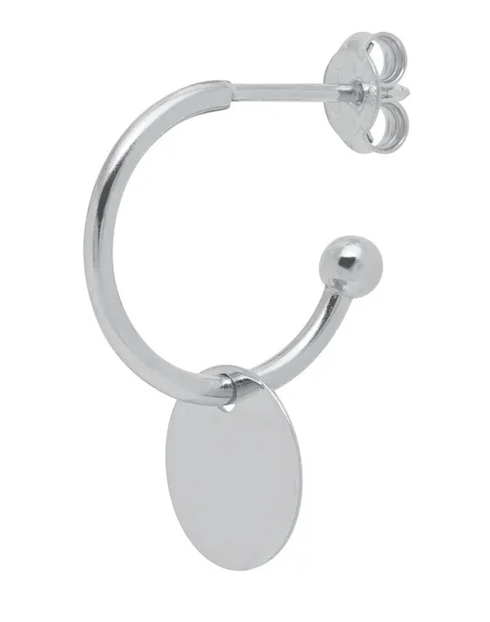 Drop Silver Huggie Earrings