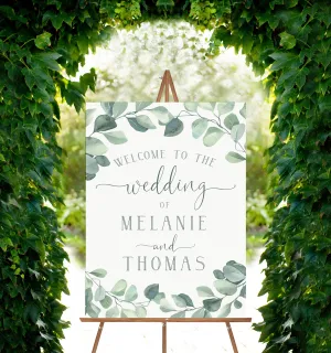 Eucalyptus Wedding Welcome Sign