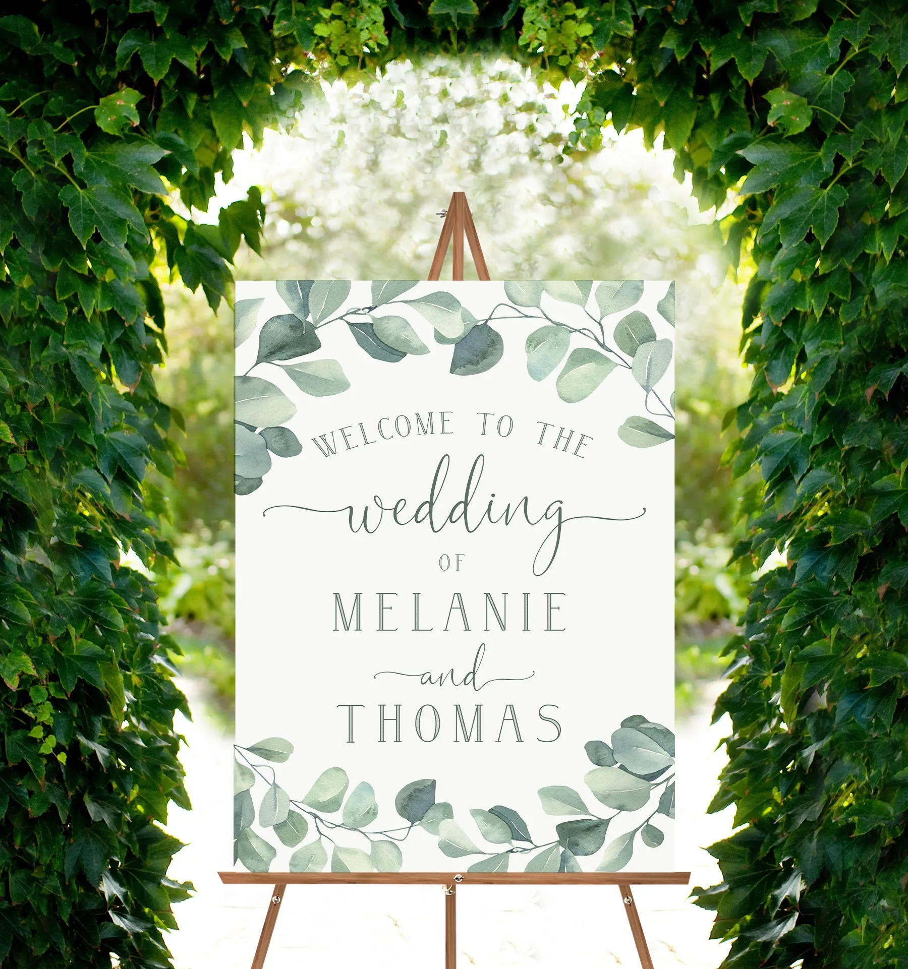 Eucalyptus Wedding Welcome Sign
