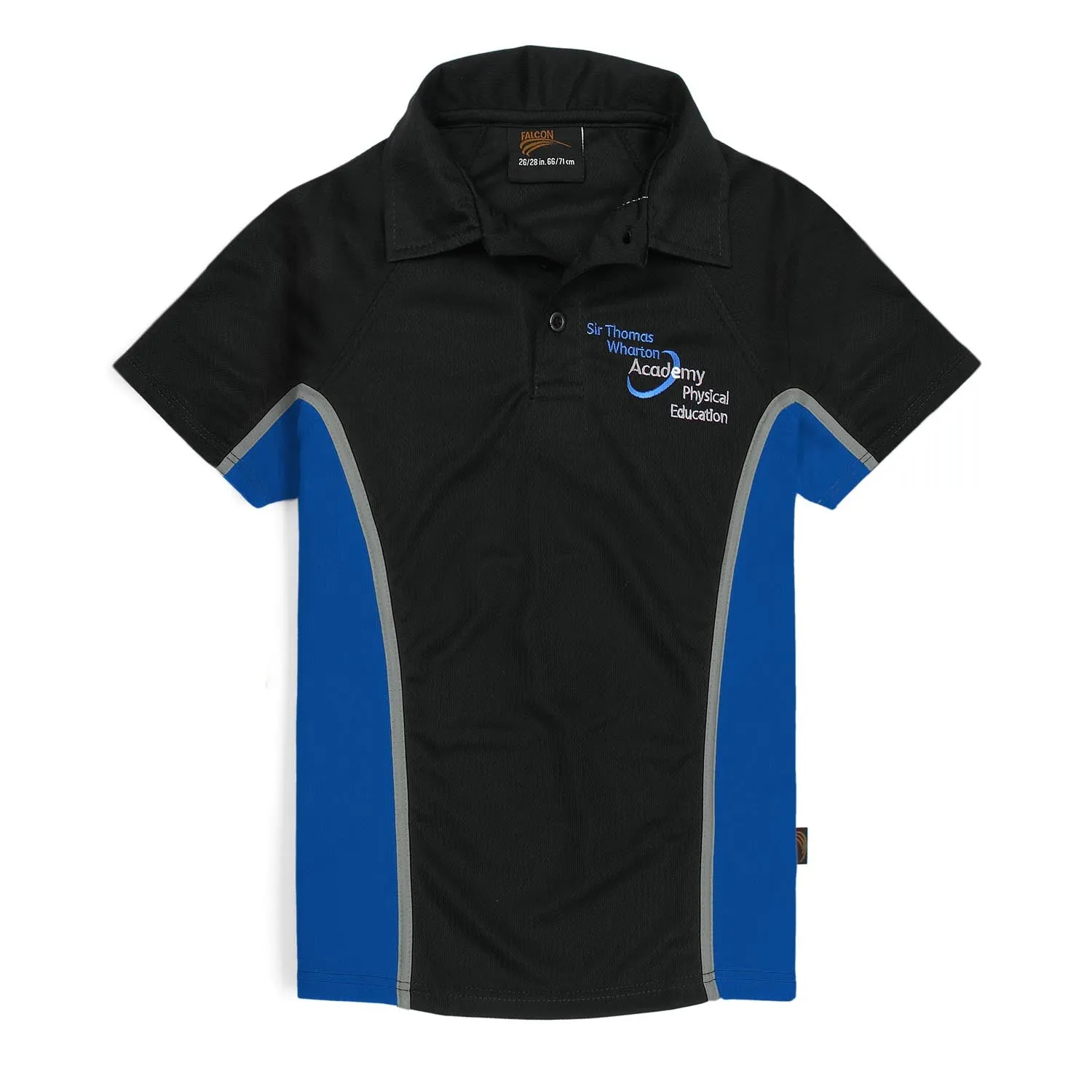 Falcon Classic Men's Polo with different Embroidered Logos & Panels MPLO-2234-Black