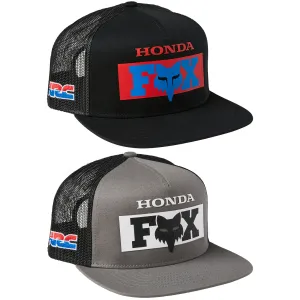 Fox Racing  Honda Snapback Trucker Hat Cap Mesh Adjustable Flat Brim Cotton