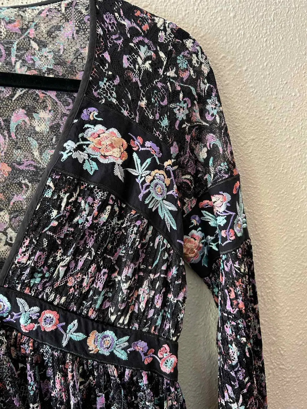 Free People Black Multi Size 4 Dress