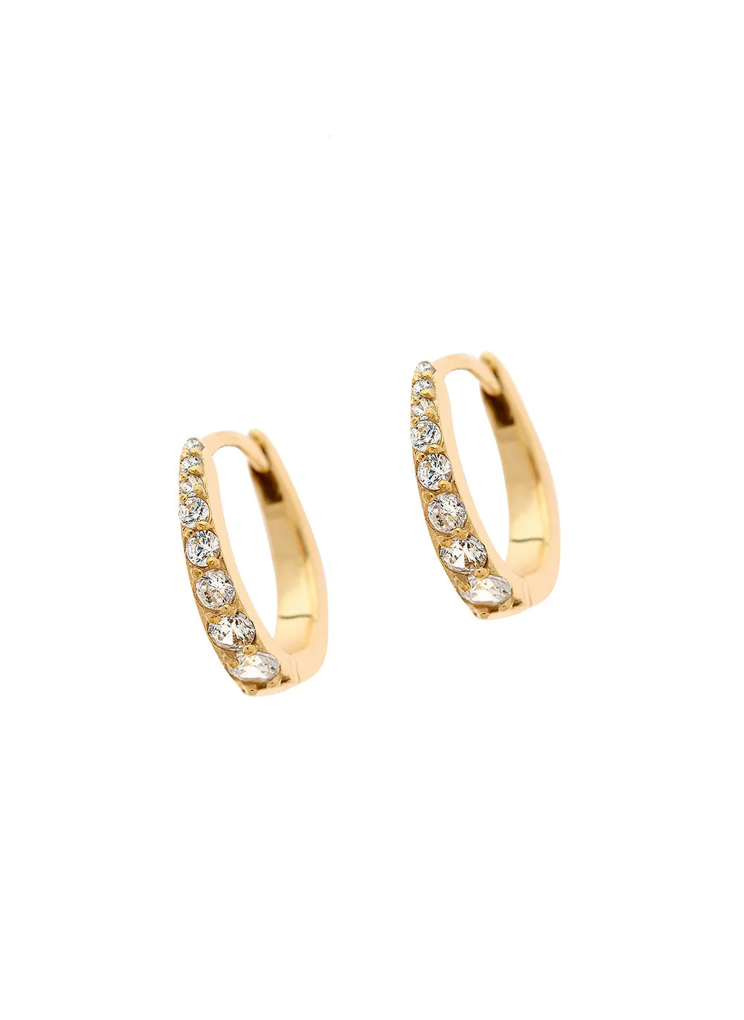 Gold Graduated Crystal Hoop Earrings