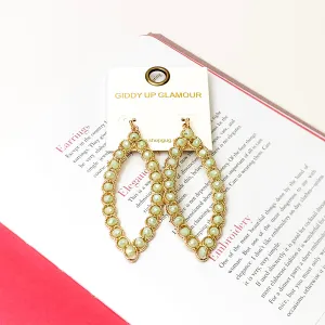 Green Mint Mirage Ellipse Earrings