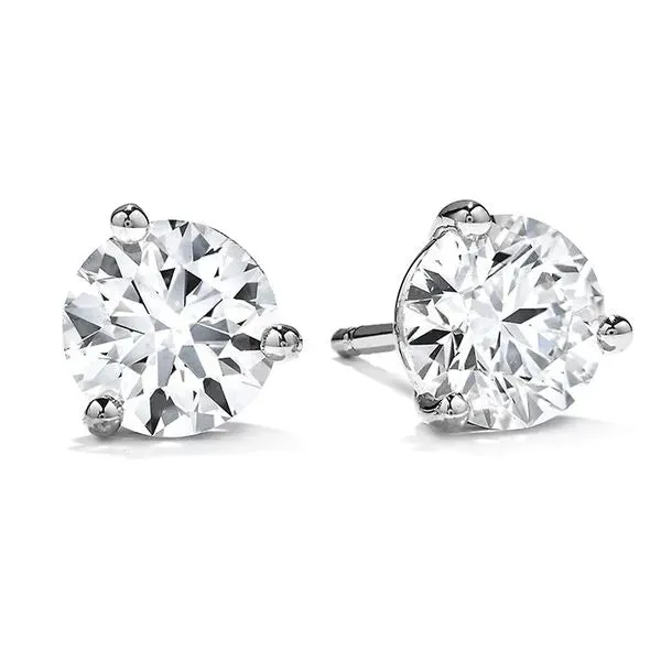 Hearts on Fire Diamond 18K White Gold 1.95-2.09ct Diamond Stud Earrings