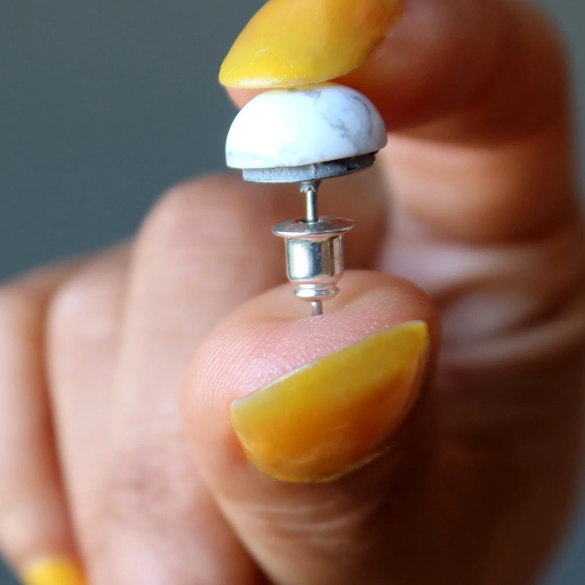 Howlite Earrings Pretty Little White Stud Gems