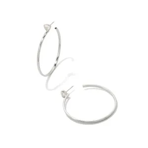 Kendra Scott | Arden Silver Hoop Earrings in White Crystal