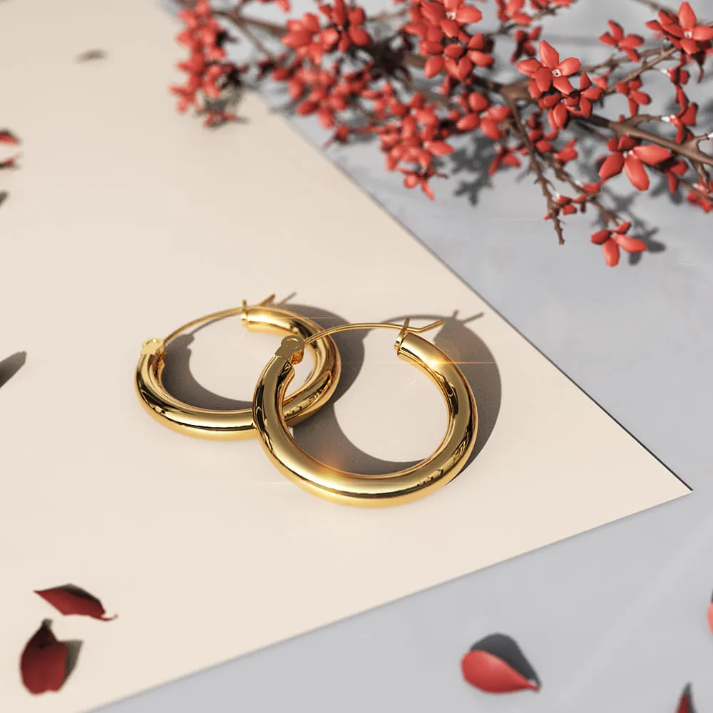 Luscious Hoop Gold Layered Earrings