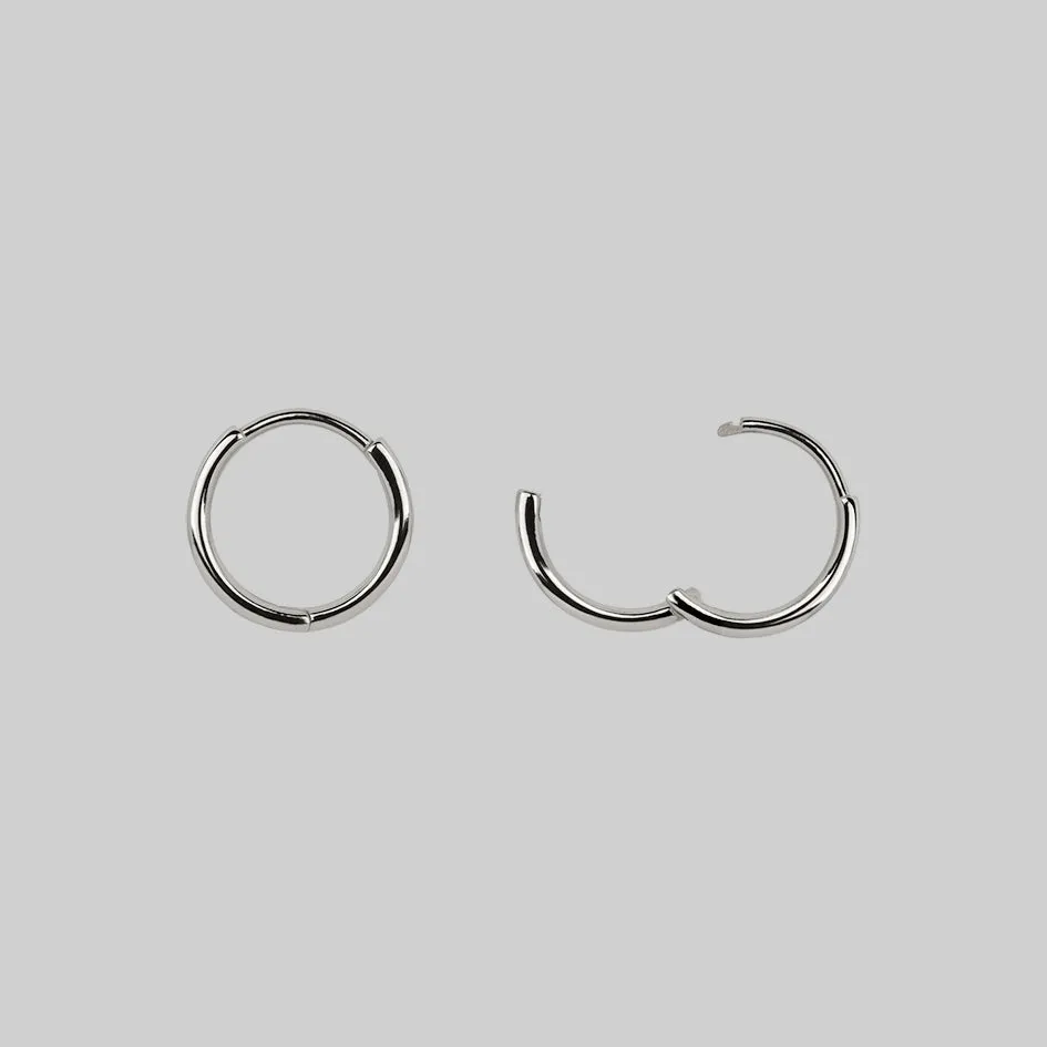 MABEL. Teddy Bear Engraved Glass Heart Earrings - Silver