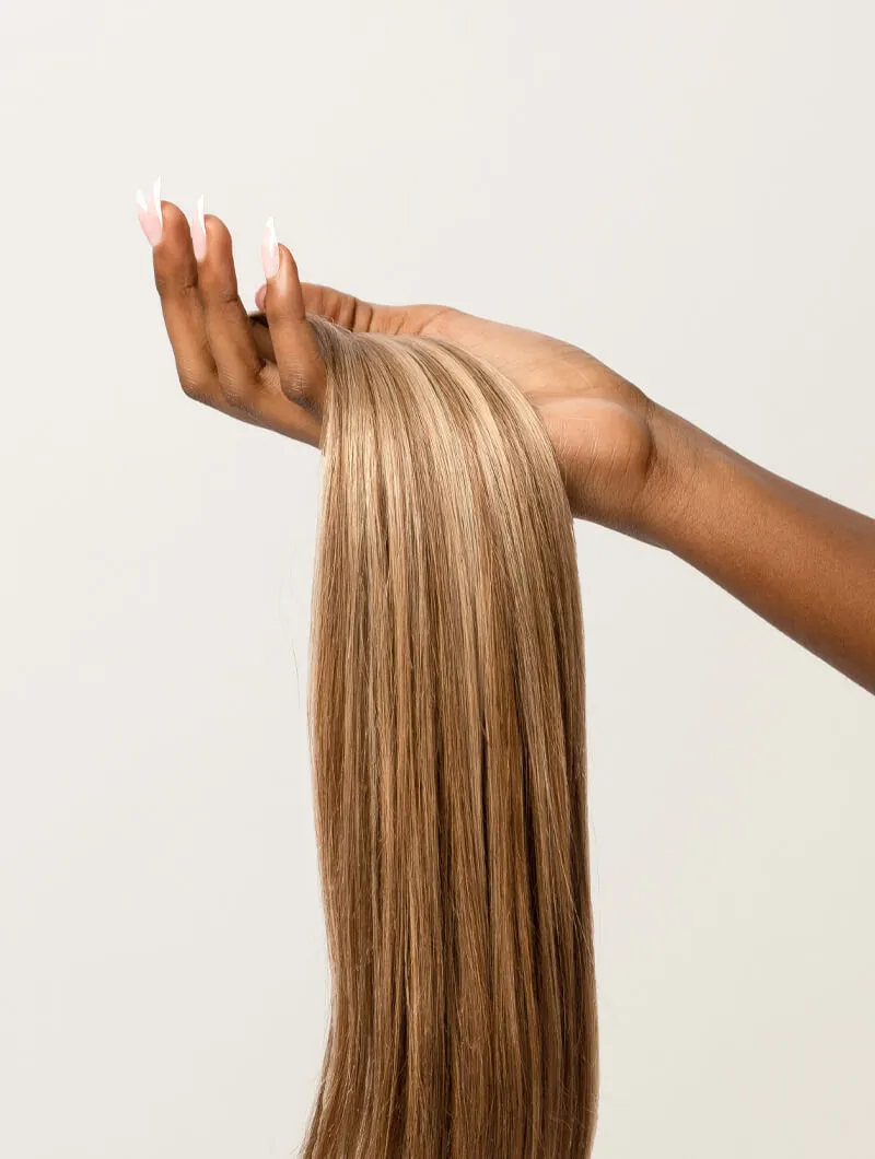 Medium Blonde Highlighted, 16" Classic Clip-In Hair Extensions, P6/16/613 | 100g
