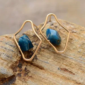 'Midhang' Blue Apatite Stone Studs