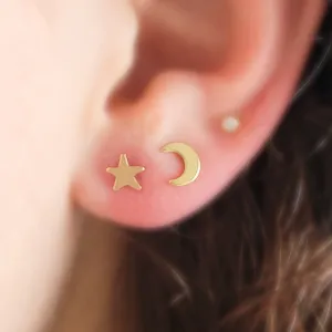 Mix & Match Crescent Moon and Star Studs