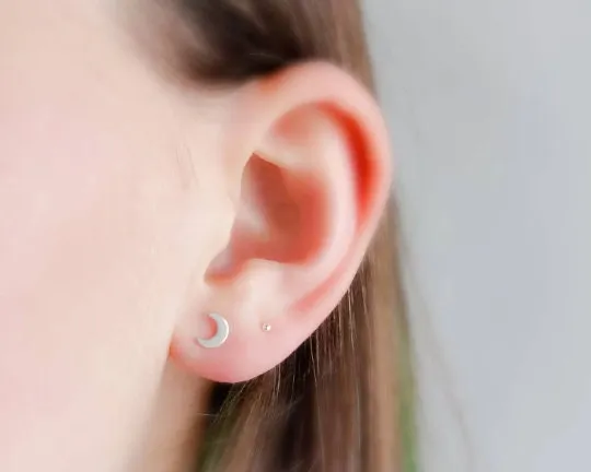 Mix & Match Crescent Moon and Star Studs