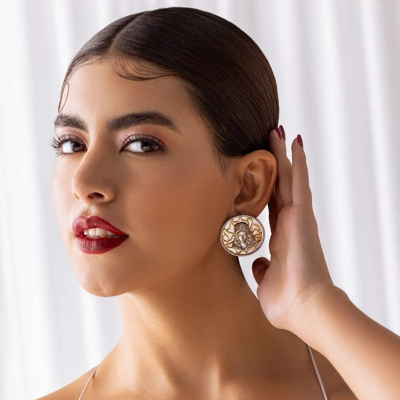Moon glow Stud Earrings