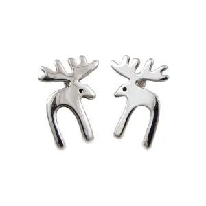 Moose Elk Totem Sterling Silver Earrings