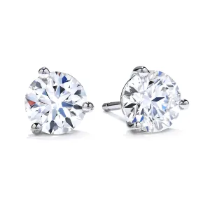 Mountz Collection 1.21CTW Diamond Studs in 3-Prong Martini Mounting in 14K White Gold