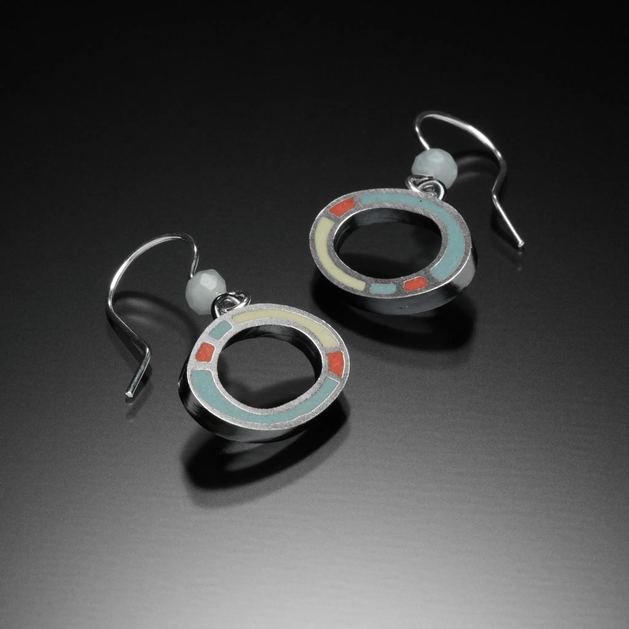Oval Earrings (blue)