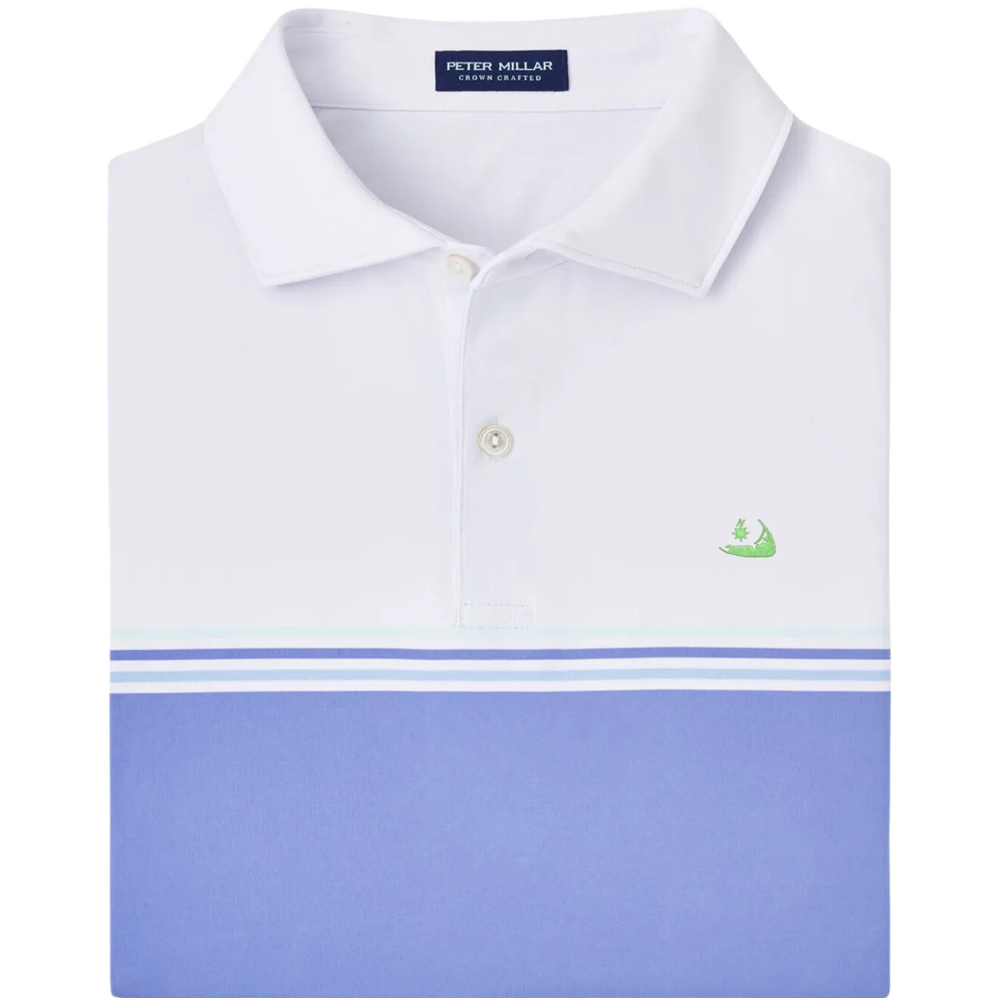 Peter Millar Holland Performance Jersey Polo-White with Island Logo