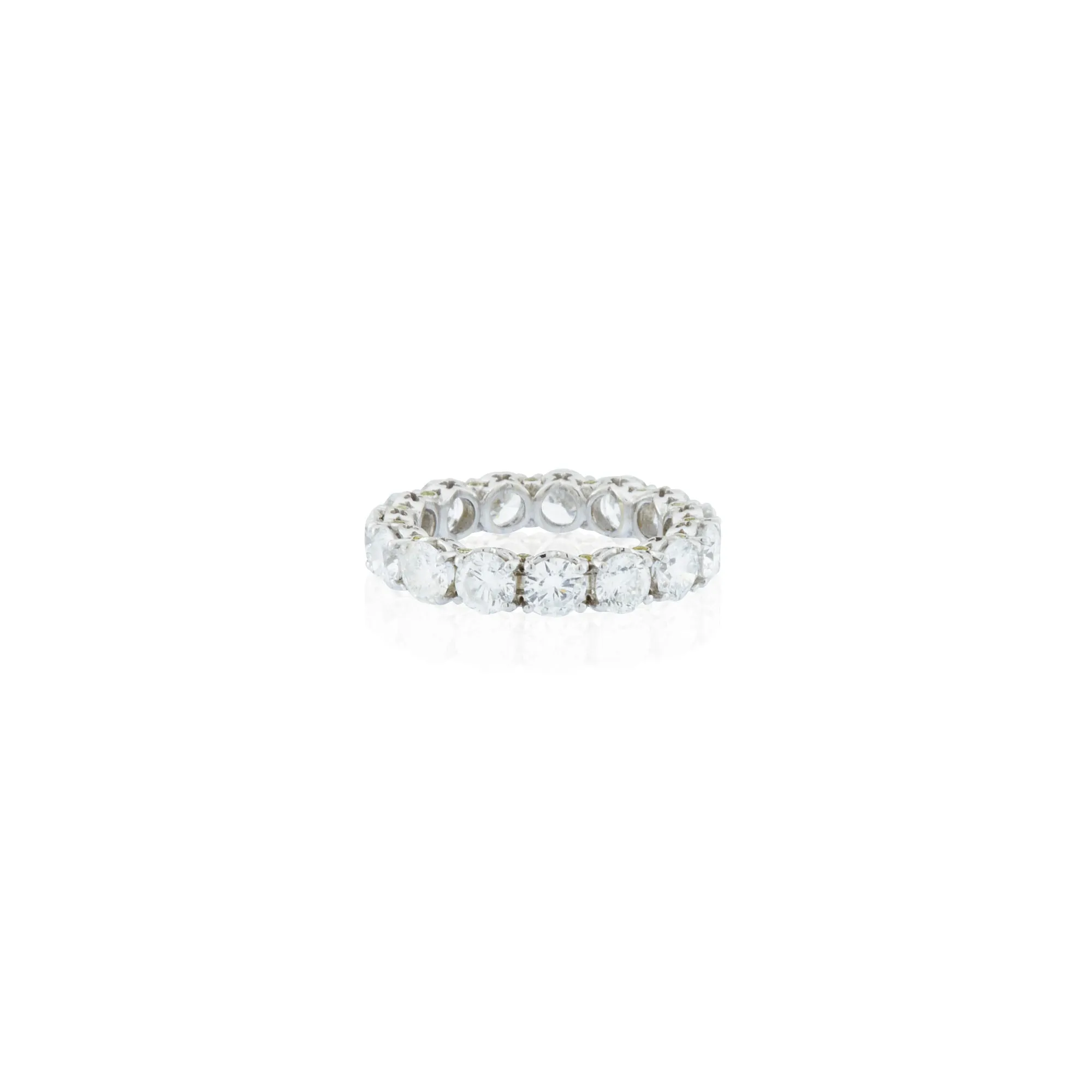 Platinum 4cttw. Round Diamond Brilliant Eternity Band 4mm